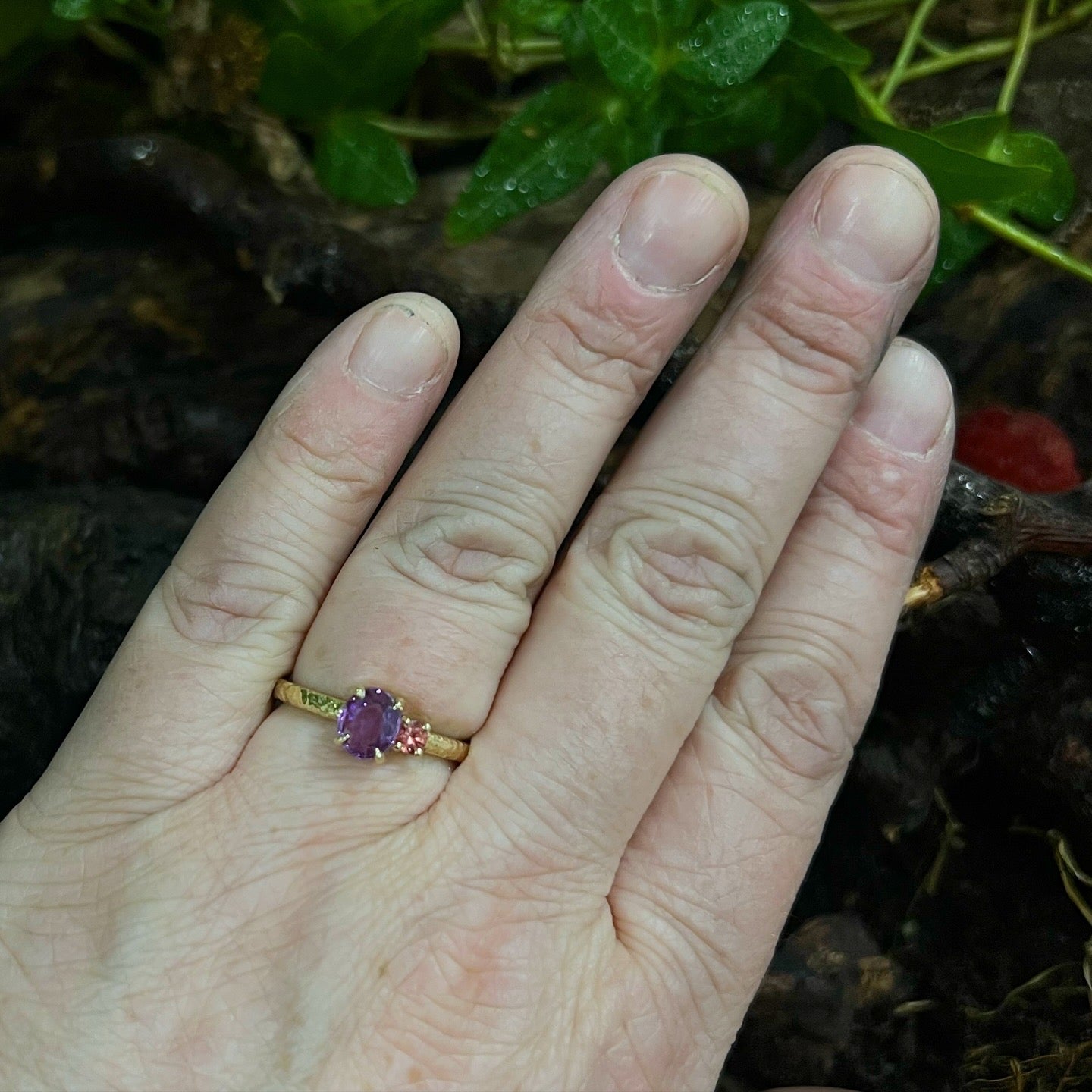 Penelope-Pink & Orange Sapphire Ring.